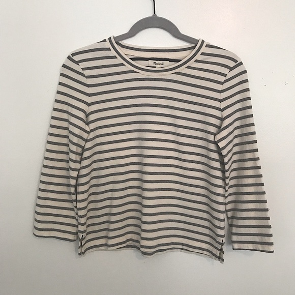 Madewell striped cropped sweatshirt XXS - Picture 1 of 6